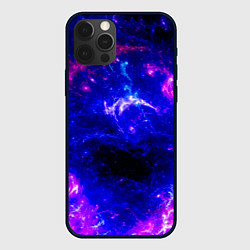 Чехол для iPhone 12 Pro Неоновый космос со звездами, цвет: 3D-черный