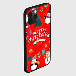 Чехол для iPhone 12 Pro Merry christmas art, цвет: 3D-черный — фото 2