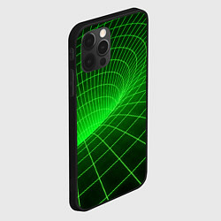Чехол для iPhone 12 Pro Зелёная неоновая чёрная дыра, цвет: 3D-черный — фото 2