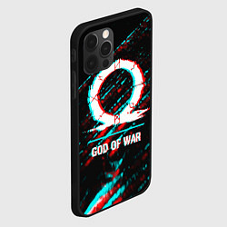 Чехол для iPhone 12 Pro God of War в стиле glitch и баги графики на темном, цвет: 3D-черный — фото 2