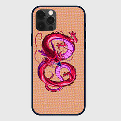 Чехол для iPhone 12 Pro Красный дракон в форме цифры 8, цвет: 3D-черный