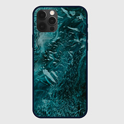 Чехол для iPhone 12 Pro Волны абстрактной воды и красок, цвет: 3D-черный