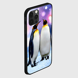 Чехол для iPhone 12 Pro Пингвины на снегу, цвет: 3D-черный — фото 2