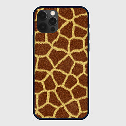Чехол для iPhone 12 Pro Текстура жирафа, цвет: 3D-черный