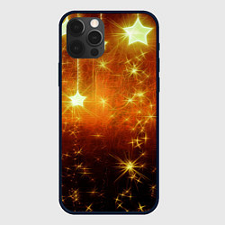 Чехол для iPhone 12 Pro Золотистае звёзды, цвет: 3D-черный