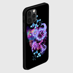 Чехол для iPhone 12 Pro ДНК космического кота, цвет: 3D-черный — фото 2