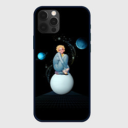 Чехол для iPhone 12 Pro Pinup женщина на Луне, цвет: 3D-черный