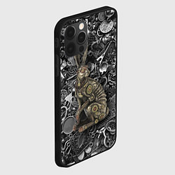 Чехол для iPhone 12 Pro Металлический заяц - стимпанк, цвет: 3D-черный — фото 2