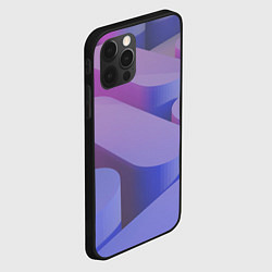 Чехол для iPhone 12 Pro Абстрактные фиолетовые прямоугольники со скругленн, цвет: 3D-черный — фото 2