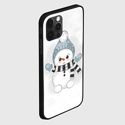 Чехол для iPhone 12 Pro Милый снеговик и снежинки, цвет: 3D-черный — фото 2