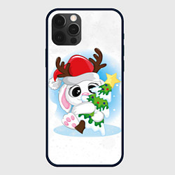 Чехол для iPhone 12 Pro Зайка с ёлочкой, цвет: 3D-черный