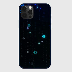 Чехол для iPhone 12 Pro Снежиночки, цвет: 3D-черный