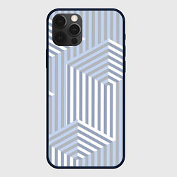 Чехол для iPhone 12 Pro Строгий геометрический узор, цвет: 3D-черный