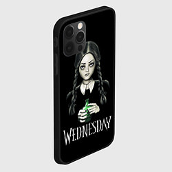 Чехол для iPhone 12 Pro Уэнсдэй на чёрном фоне, цвет: 3D-черный — фото 2