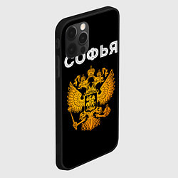 Чехол для iPhone 12 Pro Софья и зологой герб РФ, цвет: 3D-черный — фото 2