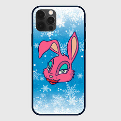 Чехол для iPhone 12 Pro Розовая зайка, цвет: 3D-черный