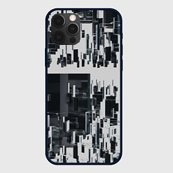 Чехол для iPhone 12 Pro Геометрическое множество объёмных чёрно-белых фигу, цвет: 3D-черный