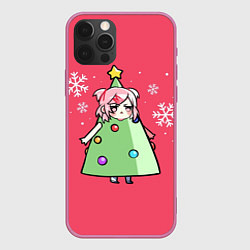 Чехол для iPhone 12 Pro Аниме девочка в костюме ёлки, цвет: 3D-малиновый