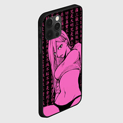 Чехол для iPhone 12 Pro Человек - бензопила Пауэр в топике, цвет: 3D-черный — фото 2