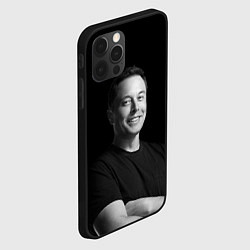 Чехол для iPhone 12 Pro Илон Маск, портрет, цвет: 3D-черный — фото 2