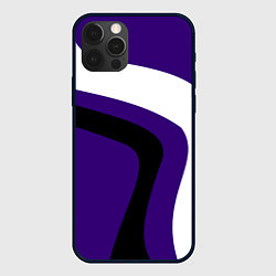 Чехол для iPhone 12 Pro Белые и чёрные полосы, цвет: 3D-черный