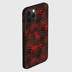 Чехол для iPhone 12 Pro Красно-черная объемная броня, цвет: 3D-черный — фото 2