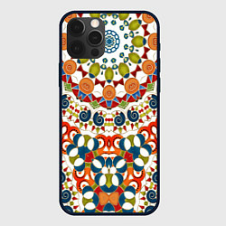Чехол для iPhone 12 Pro Разноцветный этнический орнамент, цвет: 3D-черный