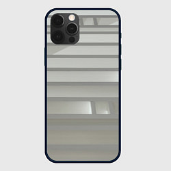 Чехол для iPhone 12 Pro Серый паттерн из различных блоков, цвет: 3D-черный