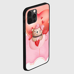 Чехол для iPhone 12 Pro Мишка в чашке с сердечком, цвет: 3D-черный — фото 2