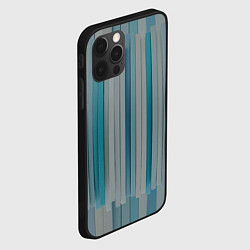 Чехол для iPhone 12 Pro Абстрактные геометрические пластины с оттенками си, цвет: 3D-черный — фото 2