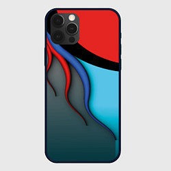 Чехол для iPhone 12 Pro Разноцветные ручейки, цвет: 3D-черный