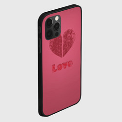 Чехол для iPhone 12 Pro Сердце с любовью гранж, цвет: 3D-черный — фото 2