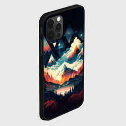 Чехол для iPhone 12 Pro Футуризм горы, цвет: 3D-черный — фото 2