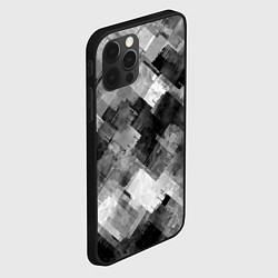 Чехол для iPhone 12 Pro Полоски белые и чёрные, цвет: 3D-черный — фото 2