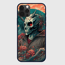 Чехол для iPhone 12 Pro Череп самурая, цвет: 3D-черный