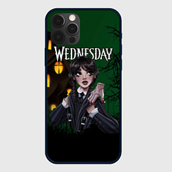 Чехол для iPhone 12 Pro Уэнсдэй старый дом, цвет: 3D-черный