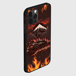 Чехол для iPhone 12 Pro Nissan Skyline in fire, цвет: 3D-черный — фото 2