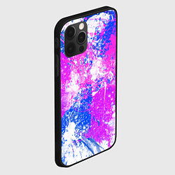 Чехол для iPhone 12 Pro Разбрызганная фиолетовая краска - светлый фон, цвет: 3D-черный — фото 2