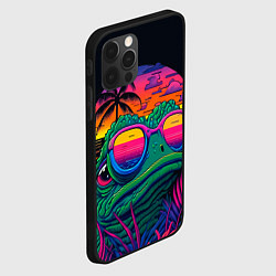 Чехол для iPhone 12 Pro Лягушонок Пепе на неоновом отдыхе, цвет: 3D-черный — фото 2