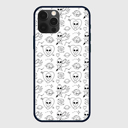Чехол для iPhone 12 Pro Инопланетный купидон целится в сердце в космосе, цвет: 3D-черный