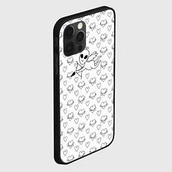 Чехол для iPhone 12 Pro Купидон пришелец среди сердец, цвет: 3D-черный — фото 2