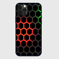 Чехол для iPhone 12 Pro Gradient hexagon genshin, цвет: 3D-черный
