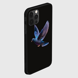Чехол для iPhone 12 Pro Неоновый сизый голубь, цвет: 3D-черный — фото 2
