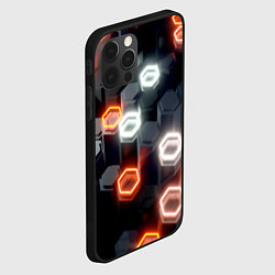 Чехол для iPhone 12 Pro Плитки со свечением броня, цвет: 3D-черный — фото 2