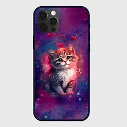 Чехол для iPhone 12 Pro Космически котенок, цвет: 3D-черный