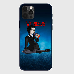 Чехол для iPhone 12 Pro Нарисованная Уэнсдэй пьет яд, цвет: 3D-черный
