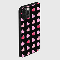 Чехол для iPhone 12 Pro Валентинки на черном фоне, цвет: 3D-черный — фото 2