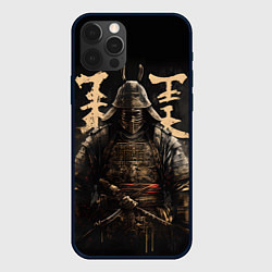 Чехол для iPhone 12 Pro Самурай и надписи, цвет: 3D-черный