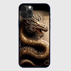 Чехол для iPhone 12 Pro Китайский дракон с открытой пастью, цвет: 3D-черный