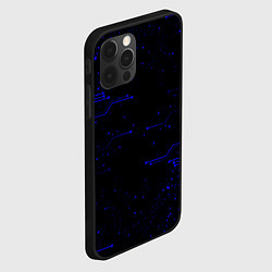 Чехол для iPhone 12 Pro Абстрактный цифровой фон, цвет: 3D-черный — фото 2